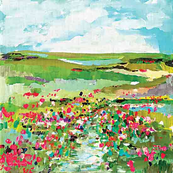 Kamdon Kreations KAM926 - KAM926 - Flowers by the Creek - 12x12 Landscape, Wildflowers, Creek, Abstract, Contemporary from Penny Lane