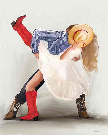 Kamdon Kreations KAM952 - KAM952 - Two Step - 12x16 Western, Whimsical, Boots, Red Cowgirl Boots, Cowgirl, Cowboy, Legs, Cowgirl Hat, Kiss from Penny Lane