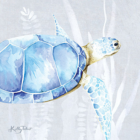 Kelley Talent KEL264 - KEL264 - Sea Turtle I - 12x12 Sea Turtle, Turtle, Aquatic Animals, Coastal, Blue & White from Penny Lane