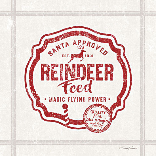 Kelley Talent KEL410 - KEL410 - Reindeer Feed - 12x12 Christmas, Holidays, Typography, Signs, Reindeer Feed,  Whimsical, Red & White, Glitter, Advertisements from Penny Lane