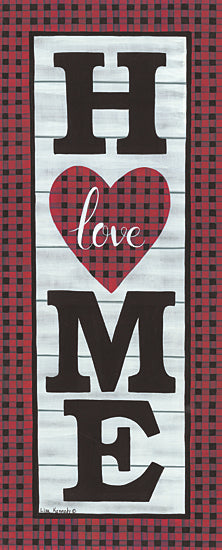 Lisa Kennedy KEN1139 - KEN1139 - Love Home - 8x20 Home, Red, Black, Gingham, Plaid, Family, Signs from Penny Lane