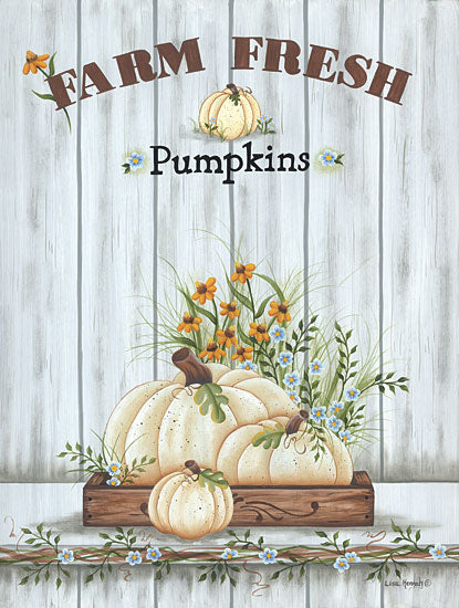 Lisa Kennedy KEN1198 - KEN1198 - Farm Fresh Pumpkin - 12x16 Farm Fresh, Pumpkins, White Pumpkins, Flowers, Still Life, Signs from Penny Lane