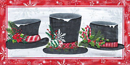 Lisa Kennedy KEN1273 - KEN1273 - 3 Top Hats - 18x9 Christmas, Holidays, Winter, Top Hats, Snowmen Hats, Christmas Decorations from Penny Lane