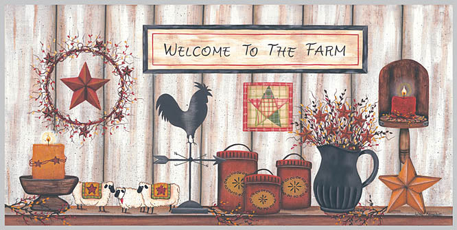 Lisa Kennedy KEN562A - Welcome to the Farm - Quilt, Barn Star, Candles, Berries, Sign, Wreath, Rooster from Penny Lane Publishing