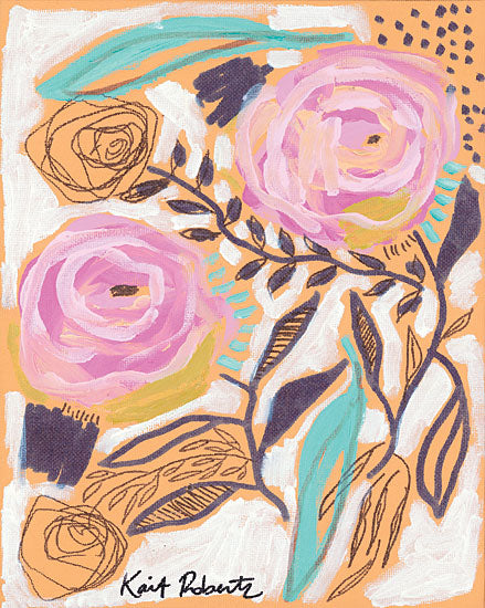 Kait Roberts KR474 - KR474 - Bubblegum Blooms - 12x16 Abstract, Flowers, Pink Flowers, Orange Flowers from Penny Lane