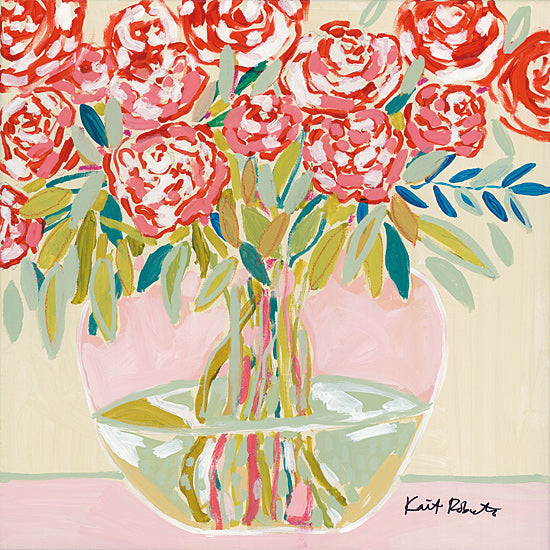 Kait Roberts KR534 - KR534 - Afternoon Blooms For You - 12x12 Flowers, Red and Pink Flowers, Vase, Abstract from Penny Lane