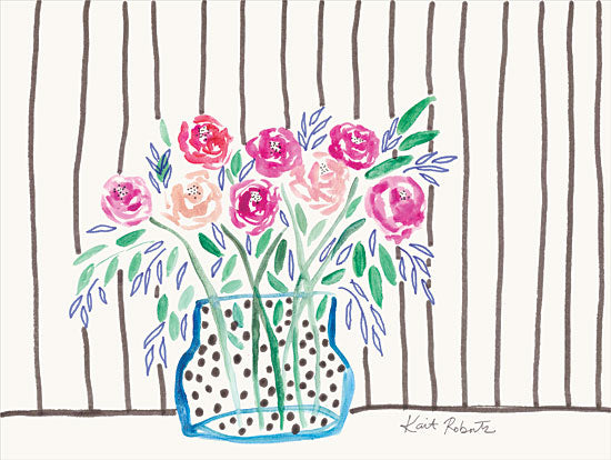 Kait Roberts KR657 - KR657 - Roses are Pink - 16x12 Flowers, Vase, Primitive from Penny Lane