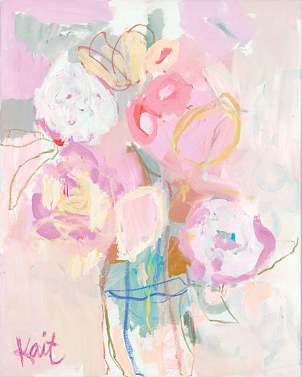 Kait Roberts KR783 - KR783 - I Want You to Know I Care - 12x16 Abstract, Flowers, Pink Flowers, Bouquet, Blooms, Botanical, Neutral Palette from Penny Lane