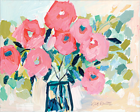 Kait Roberts KR786 - KR786 - Blooms for Ruthie - 16x12 Abstract, Flowers, Pink Flowers, Bouquet, Blooms, Botanical, Vase from Penny Lane