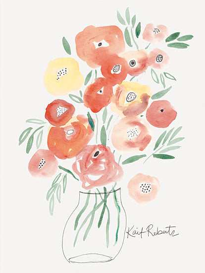 Kait Roberts KR806 - KR806 - Garden Treasures    - 12x16 Abstract, Flowers, Orange Flowers, Bouquet, Vase, Autumn Colors, Botanical from Penny Lane