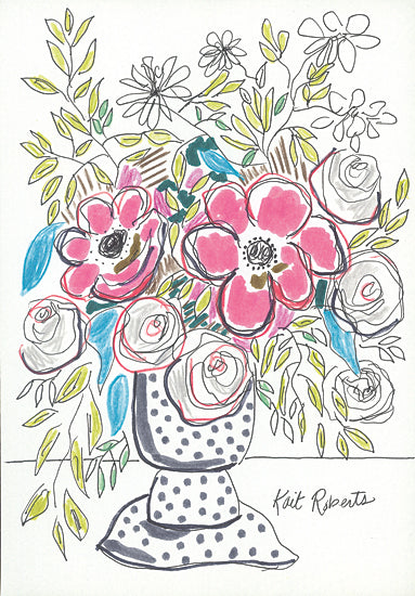 Kait Roberts KR849 - KR849 - You Are Loved - 12x18 Abstract, Flowers, Bouquet, Pink Flowers, Vase, Contemporary from Penny Lane
