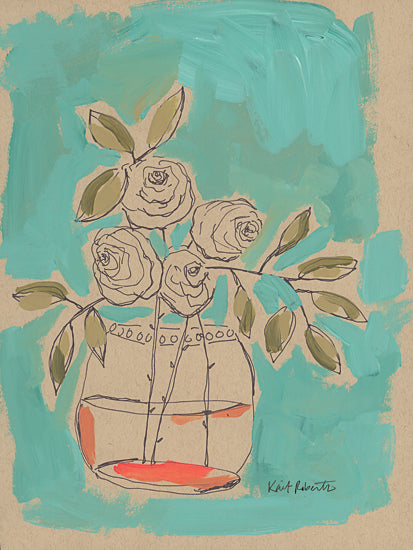 Kait Roberts KR858 - KR858 - Abstract Roses II    - 12x16 Abstract, Roses, Bouquet, Drawing Print, Contemporary from Penny Lane