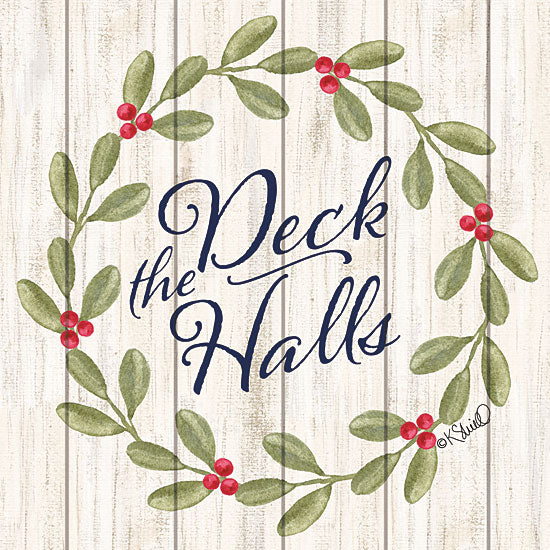 Kate Sherrill KS150 - KS150 - Deck the Halls     - 12x12 Deck the Halls, Wreath Christmas, Holidays, Holly, Berries, Signs from Penny Lane