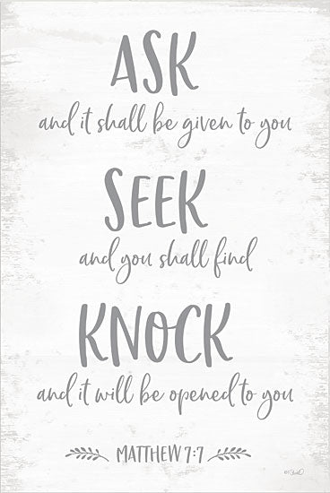Kate Sherrill KS205 - KS205 - Mathew 7:7 - 12x18 Ask and It Shall Be Give to You, Seek, Knock, Motivational, Bible Verse, Matthew, Religion, Signs from Penny Lane