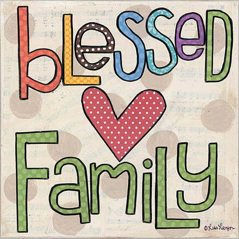 Lisa Larson LAR341 - Blessed Family - Heart, Blessed, Family from Penny Lane Publishing