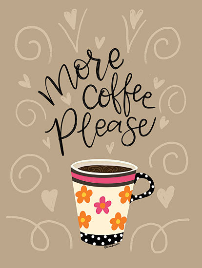 Lisa Larson LAR383 - LAR383 - More Coffee Please - 12x16 Signs, Typography, Coffee, Coffee Cup, More Coffee Please from Penny Lane