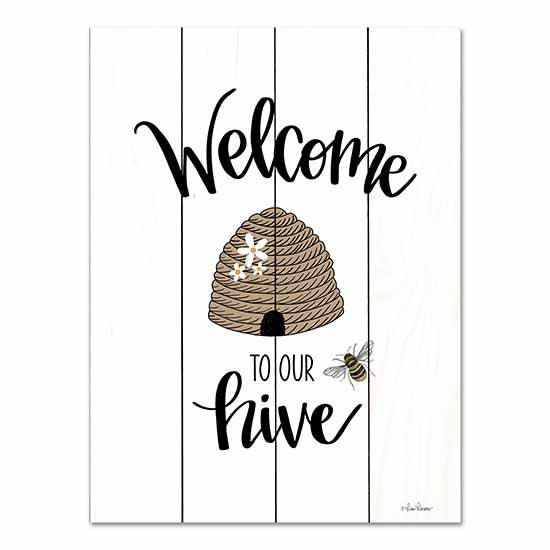 Lisa Larson LAR483PAL - LAR483PAL - Welcome to Our Hive    - 12x16 Welcome to Our Hive, Family, Home, Bees, Insects, Typography, Signs from Penny Lane