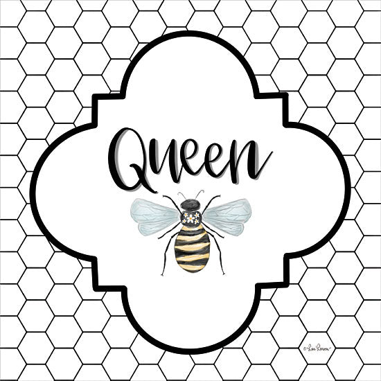Lisa Larson LAR485 - LAR485 - Queen Bee II     - 12x12 Queen Bee, Insects, Bees, Hive, Patterns, Typography, Signs from Penny Lane