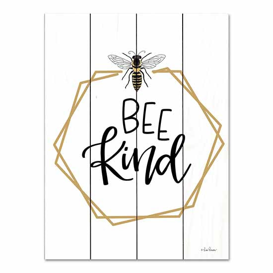 Lisa Larson LAR487PAL - LAR487PAL - Geo Bee Kind     - 12x16 Be Kind, Geometric, Bees, Black, Gold, Motivational, Insects, Typography, Signs from Penny Lane