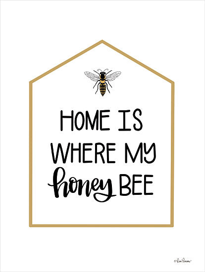 Lisa Larson LAR488 - LAR488 - Home is Where My Honey Bee   - 12x16 Home is Where My Honey Bee, Whimsical, Home, Marriage, Typography, Signs from Penny Lane