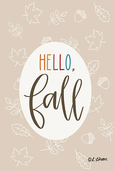 Lisa Larson LAR508 - LAR508 - Hello Fall - 12x18 Hello Fall, Fall, Autumn, Leaves, Typography, Signs from Penny Lane