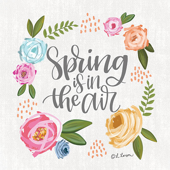 Lisa Larson LAR525 - LAR525 - Spring is in the Air - 12x12 Spring is in the Air, Spring, Springtime, Flowers, Wreath, Typography, Signs from Penny Lane