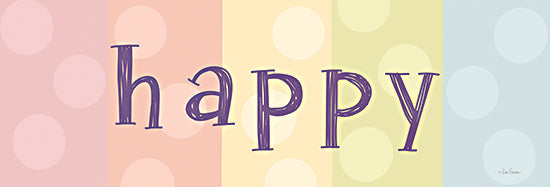 Lisa Larson LAR543 - LAR543 - Happy Sign - 18x6  Inspirational, Happy, Typography, Signs, Textual Art, Circles, Patterns, Children, Rainbow Colored from Penny Lane