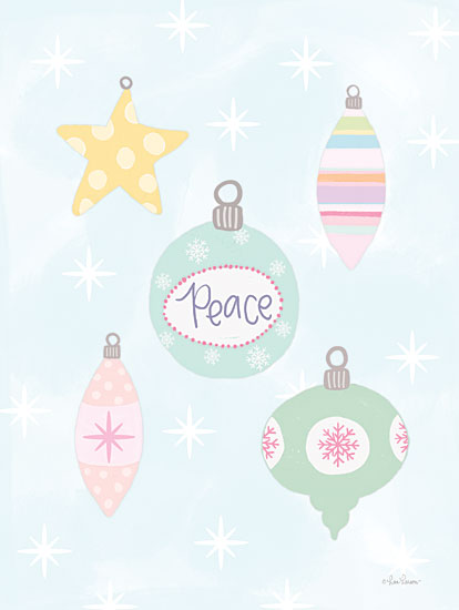 Lisa Larson LAR560 - LAR560 - Pastel Christmas Ornaments - 12x16 Christmas, Holidays, Ornaments, Holiday Ornaments, Peace, Winter, Snowflakes, Signs, Pastel from Penny Lane