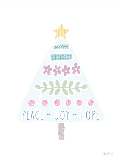 Lisa Larson LAR565 - LAR565 - Peace, Joy, Hope Christmas Tree - 12x16 Christmas, Holidays, Christmas Tree, Folk Art, Peace, Joy, Hope, Pastel, Decorative from Penny Lane