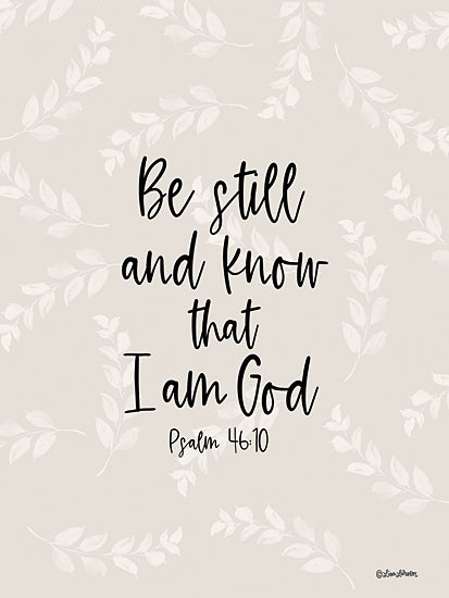 Lisa Larson LAR607 - LAR607 - Psalm 46:10 - 12x16 Religious, Be Still and Know that I am God, Psalm, Bible Verse, Typography, Signs, Textual Art, Greenery, Neutral Palette from Penny Lane