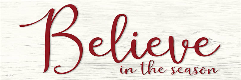 Lori Deiter LD1480B - LD1480B - Believe in the Season - 36x12 Believe in the Season, Red & White, Calligraphy, Christmas, Holidays, Signs from Penny Lane