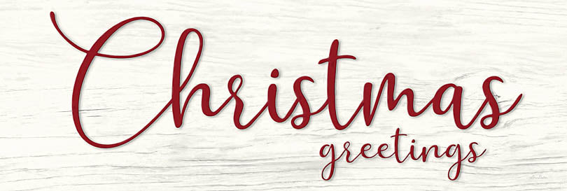 Lori Deiter LD1481B - LD1481B - Christmas Greetings - 36x12 Christmas Greetings, Red & White, Calligraphy, Christmas, Holidays, Signs from Penny Lane