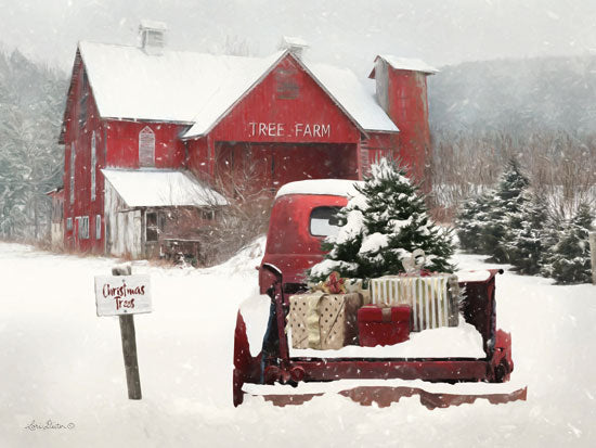 Lori Deiter LD1504 - LD1504 - Tree Farm Christmas   - 18x12 Tree Farm, Christmas Trees, Presents, Truck, Vintage, Barn from Penny Lane