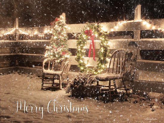 Lori Deiter LD1583 - LD1583 - Merry Christmas  - 16x12 Signs, Typography, Photography, Wreath, Christmas Lights, Snow from Penny Lane