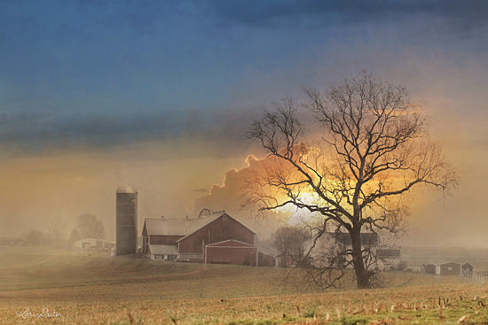 Lori Deiter LD1751 - LD1751 - Stormy Weather    - 18x12 Sunset, Barn, Farmhouse, Tree, Landscape, Country from Penny Lane