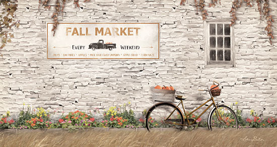 Lori Deiter LD1809 - LD1809 - Fall Market with Bike   - 18x9 Signs, Typography, Fall, Bicycle, Flowers, Pumpkins, Market from Penny Lane