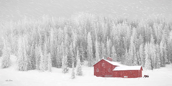 Lori Deiter LD1855 - LD1855 - Old Wyoming Barn - 18x9 Holidays, Landscape, Red Barn, Snow, Winter, Trees from Penny Lane
