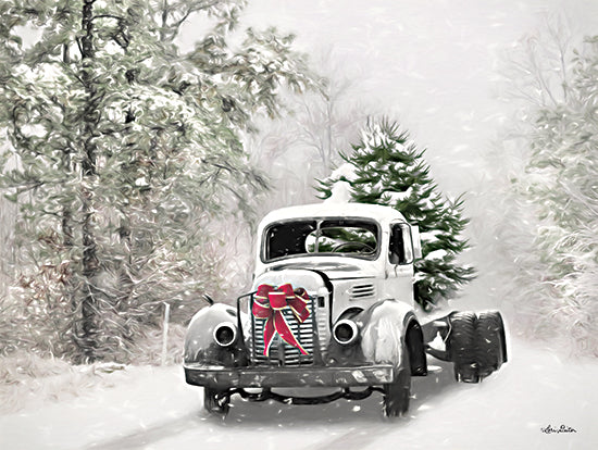 Lori Deiter LD2043 - LD2043 - The Christmas Centerpiece - 16x12 Holidays, Truck, Christmas Trees, Vintage Truck, Road, Winter, Snow from Penny Lane
