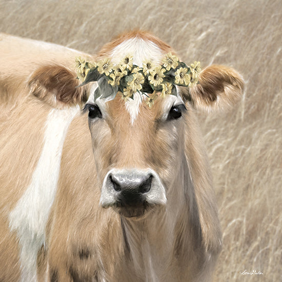 Lori Deiter LD2107 - LD2107 - Floral Cow I - 12x12 Cow, Farm Animal, Floral Crown, Flowers, Field from Penny Lane