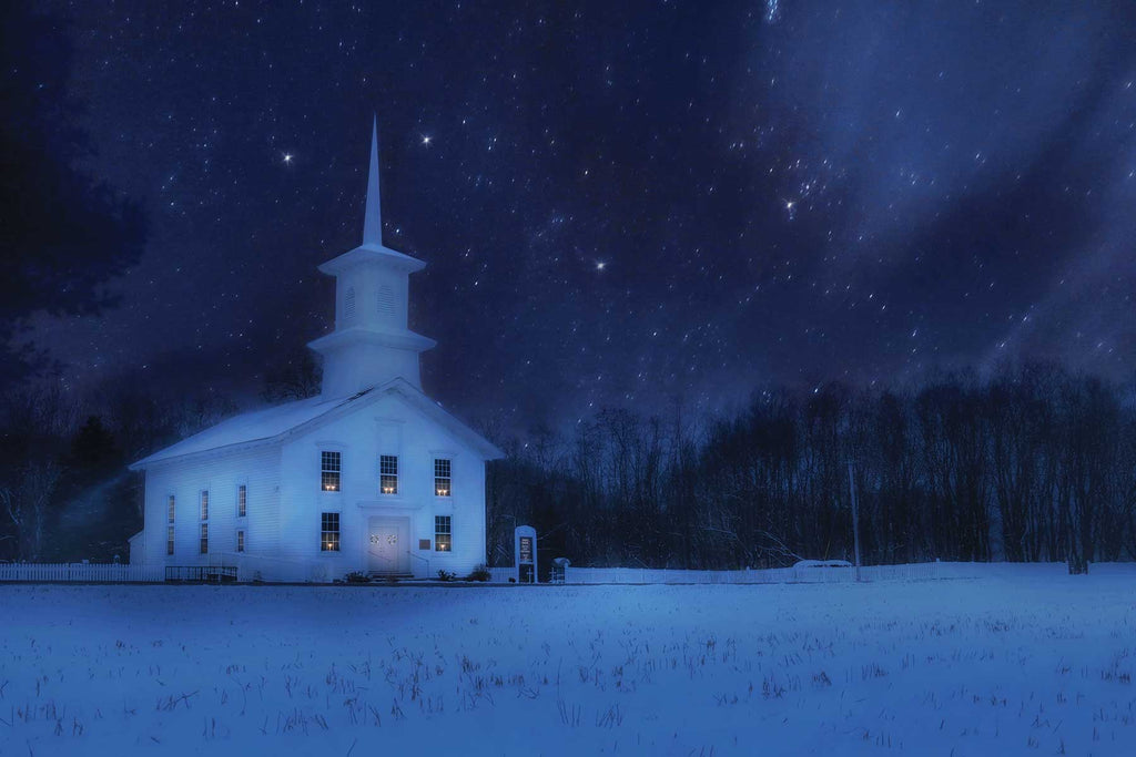 Lori Deiter LD2204 - LD2204 - Starry Night Church - 18x12 Starry Night, Church, Religion, Winter, Photography from Penny Lane