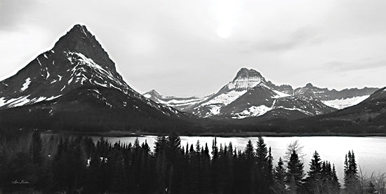 Lori Deiter LD2208 - LD2208 - Swiftcurrent Lake - 18x9 Mountains, Trees, Pine Trees, Glacier, Landscape, Photography, Black & White from Penny Lane
