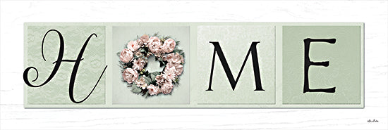 Lori Deiter LD2254A - LD2254A - Sageblush Home - 36x12 Home, Flowers, Wreath, Block Letters, Family, Green & White, Signs from Penny Lane