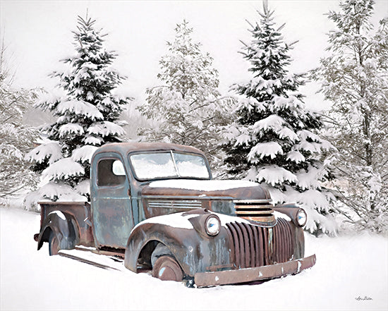 Lori Deiter LD2269 - LD2269 - Chevy at the Tree Farm - 16x12 Truck, Chevy, Chevrolet, Blue Truck, Winter, Trees, Snow from Penny Lane