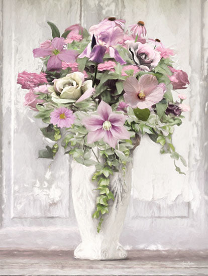 Lori Deiter LD2331 - LD2331 - Let Love Bloom    - 12x18 Flowers, Pink Flowers, Vase, Botanical, Bouquet, Blooms, Greenery from Penny Lane