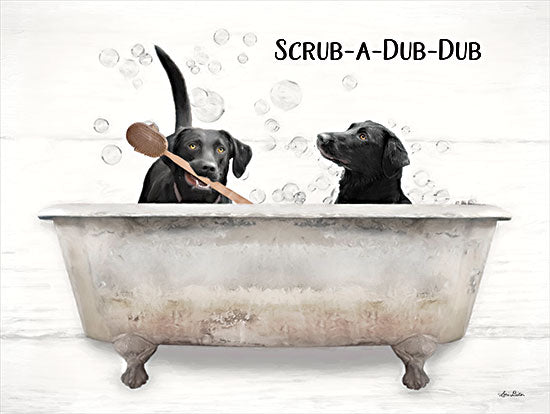 Lori Deiter LD2334 - LD2334 - Scrub-a-Dub-Dub - 16x12 Bath, Bathtub, Dogs, Black Labradors, Humorous from Penny Lane