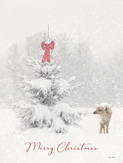 Lori Deiter LD2408 - LD2408 - Christmas Deer - 12x16 Merry Christmas, Holidays, Christmas Tree, Deer, Winter, Snow from Penny Lane