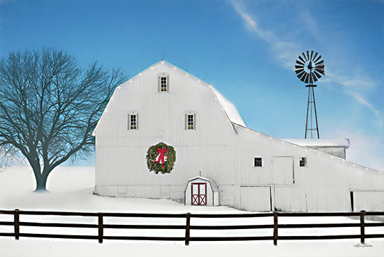 Lori Deiter LD2418 - LD2418 - Christmas Day - 18x12 Farm, Barn, Silo, Wreath, Winter, Tree, Photography from Penny Lane