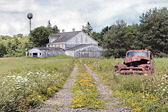 Lori Deiter LD2444 - LD2444 - Grand Old Barn - 18x12 Barn, Farm, Car, Automobile, Rusty Car, Road, Path, Photography, Landscape from Penny Lane