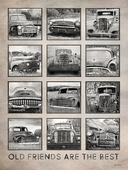 Lori Deiter LD2484 - LD2484 - Old Friends Are the Best - 12x16 Old Friends are the Best, Poster, Antiques, Rusty Cars, Black & White, Signs from Penny Lane