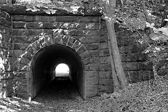 Lori Deiter LD2559 - LD2559 - Juniata Tunnel - 18x12 Photography, Tunnel, Paths, Road, Black & White from Penny Lane